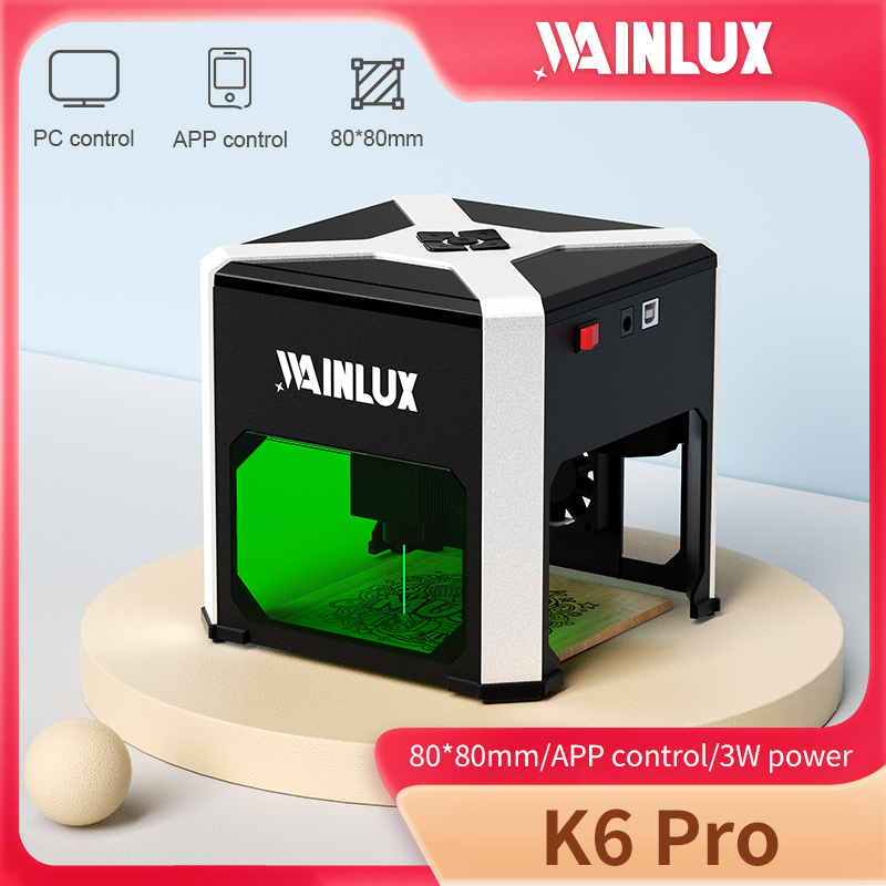 Industrial Laser Technology - Wainlux レーザー彫刻機 K6 マークプリンターカッター木工機械プラスチック 3000mw Bluetooth