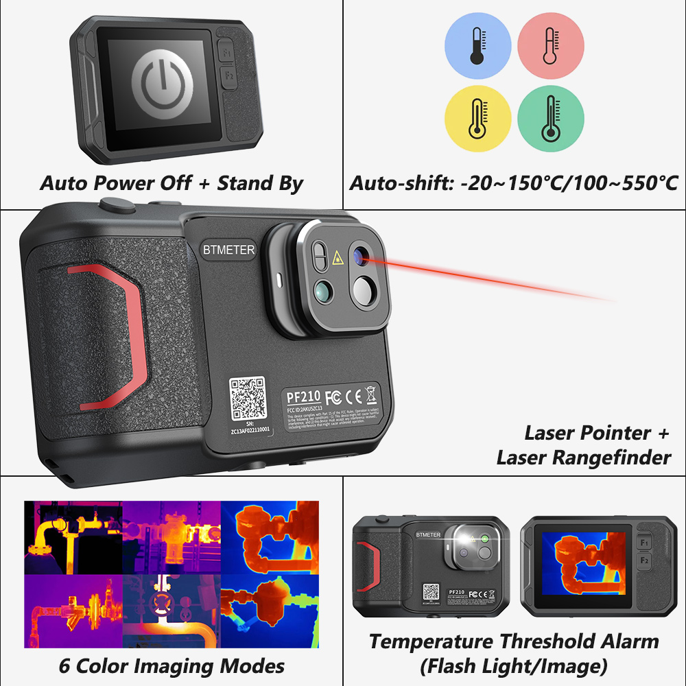 Industrial Laser Guide - 256x192サーマルカメラガイド ハンドヘルド赤外線イメージャー -20 ℃ ~550 ℃