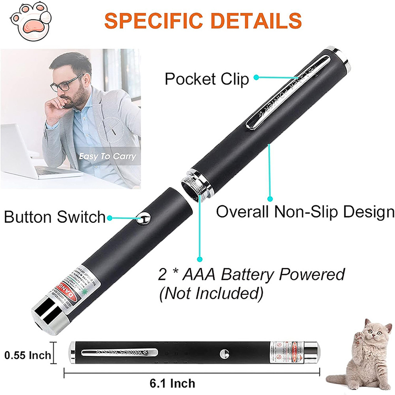 ペットや猫用の2 in 1ミニレーザーポインター、ポータブル - Industrial Laser Pointer のレビューと価格