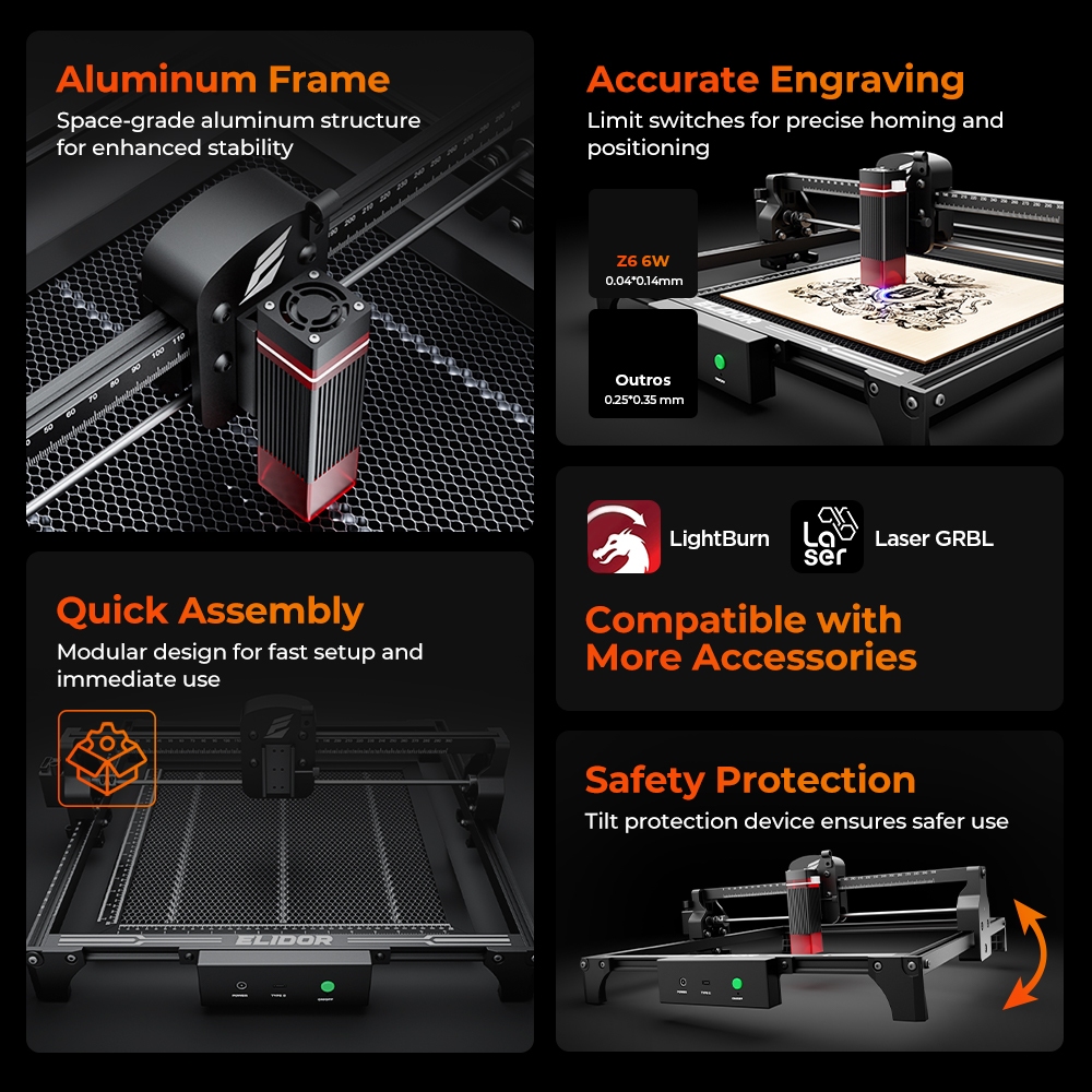 ELIDOR Z6 6W レーザー彫刻機・切断機 CNC ダ - Industrial Laser Technology のレビューと価格