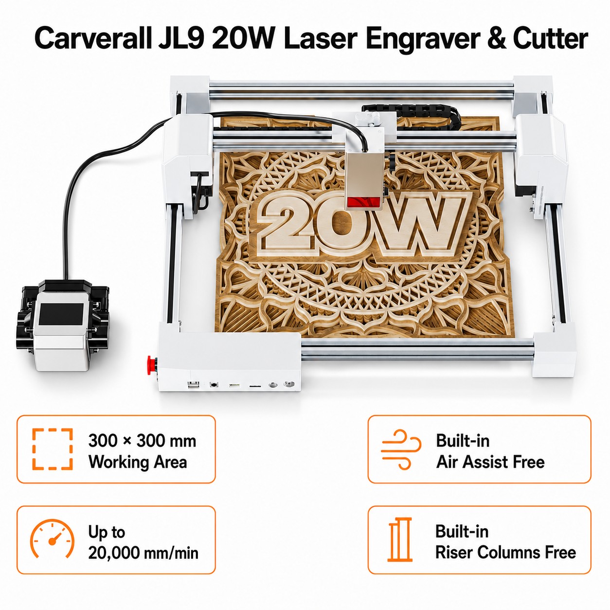 Carverall JL9 20W レーザー彫刻機・カッター - Industrial Laser Technology のレビューと価格