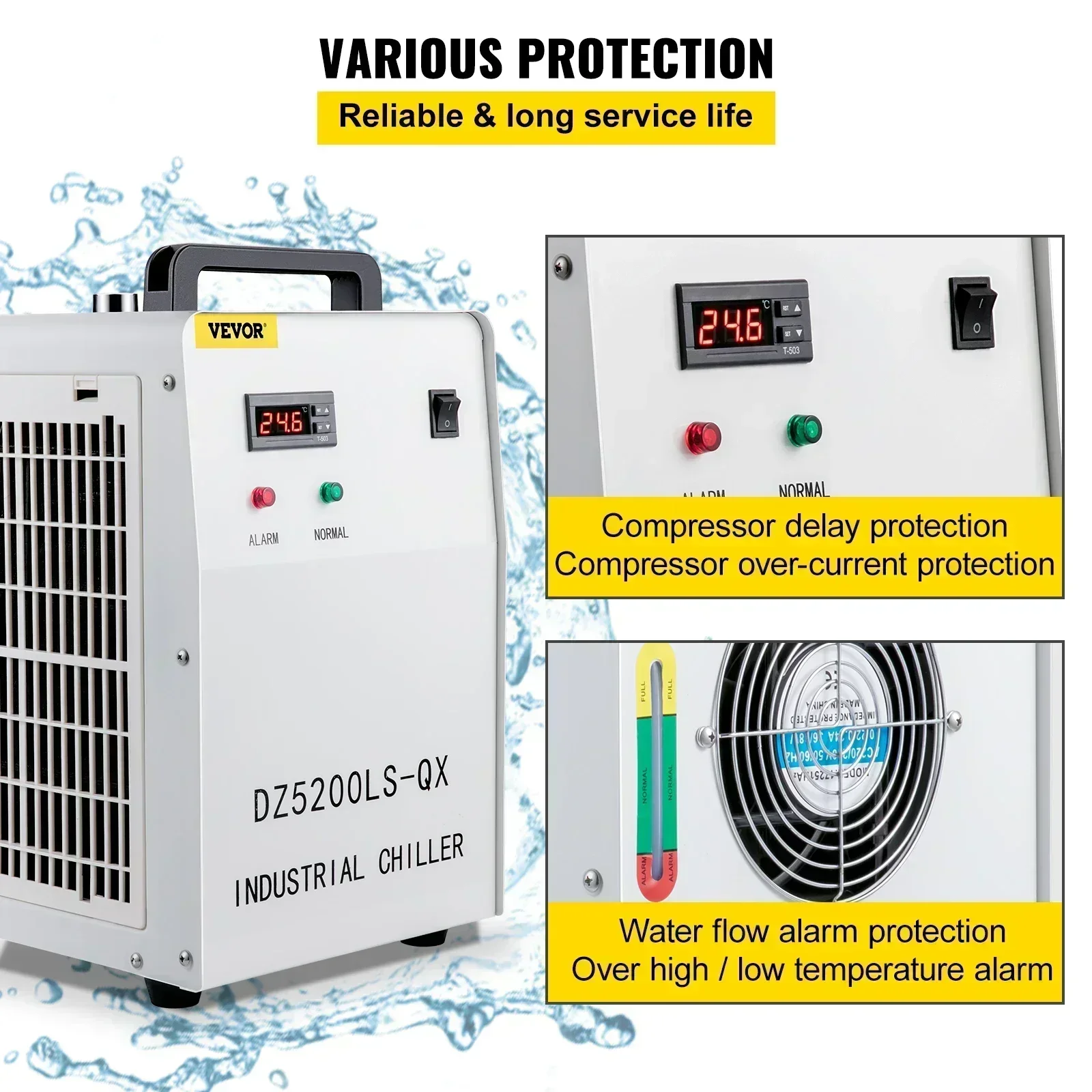 SIHAO CNC工業用水冷機CW-5200 CW-5000 - Laser Chiller Water Cooler のレビューと価格